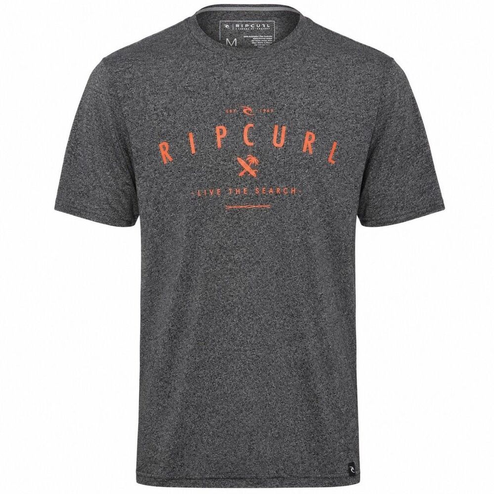 Rip Curl Live The Search Performance T-Shirt Men’s Large Gray Orange Surf